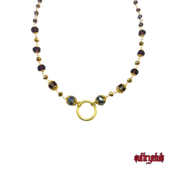 Luxury Crystal Eternity Captive Collar Daytime Submissive O Ring Choker - Picture 2 of 3